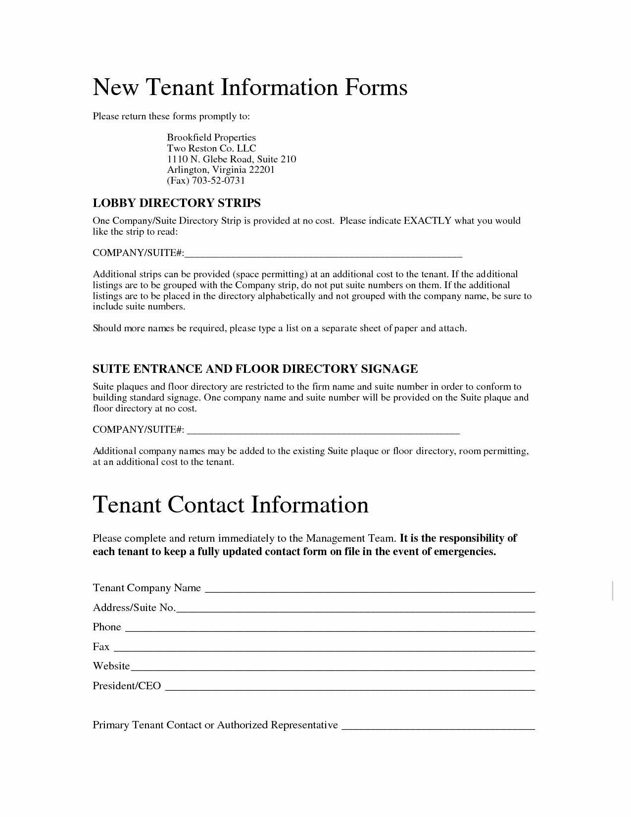 Tenant Information Sheet Template Luxury Best S Of Renter Information form Tenant