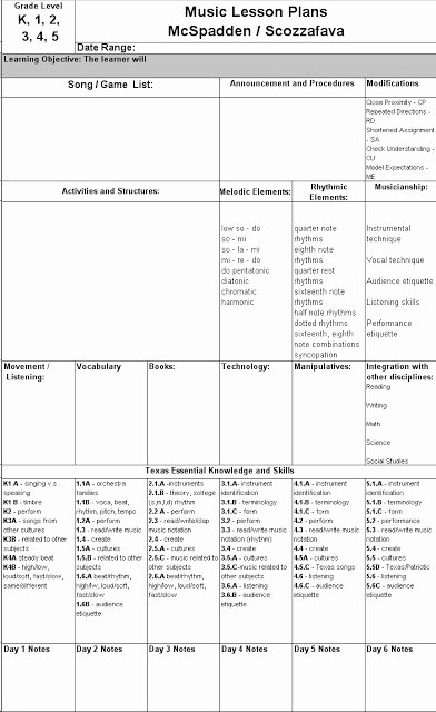 Texas Lesson Plans Template Beautiful Melodysoup Blog Music Lesson Plan Template Modify for My