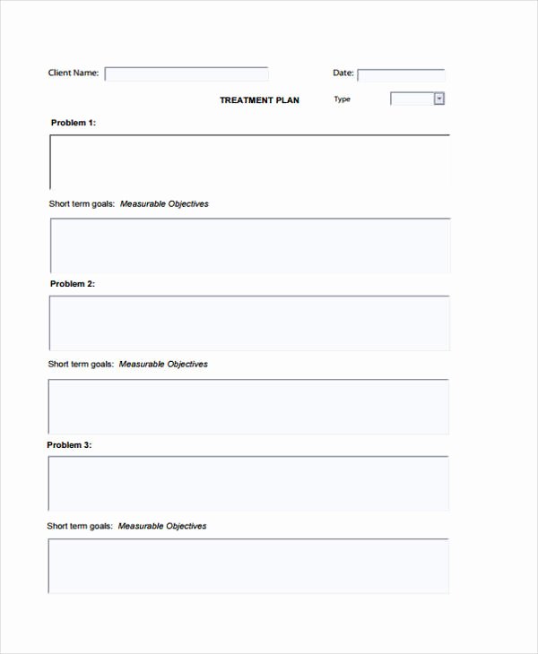 Therapist Treatment Plan Template Best Of 30 Free Treatment Plan Templates