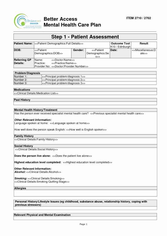 treatment plan template