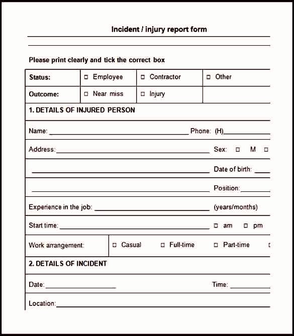 Trade Show Lead form Template Elegant Workplace Injury Report form Template Template Update234