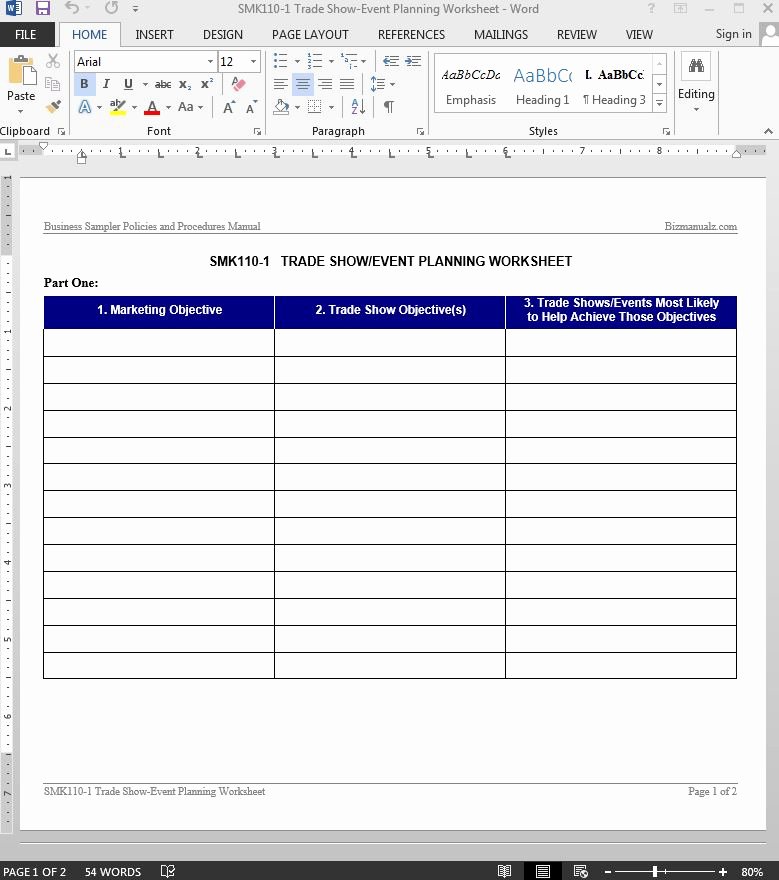 Trade Show Lead form Template Lovely Trade Show event Planning Worksheet Template