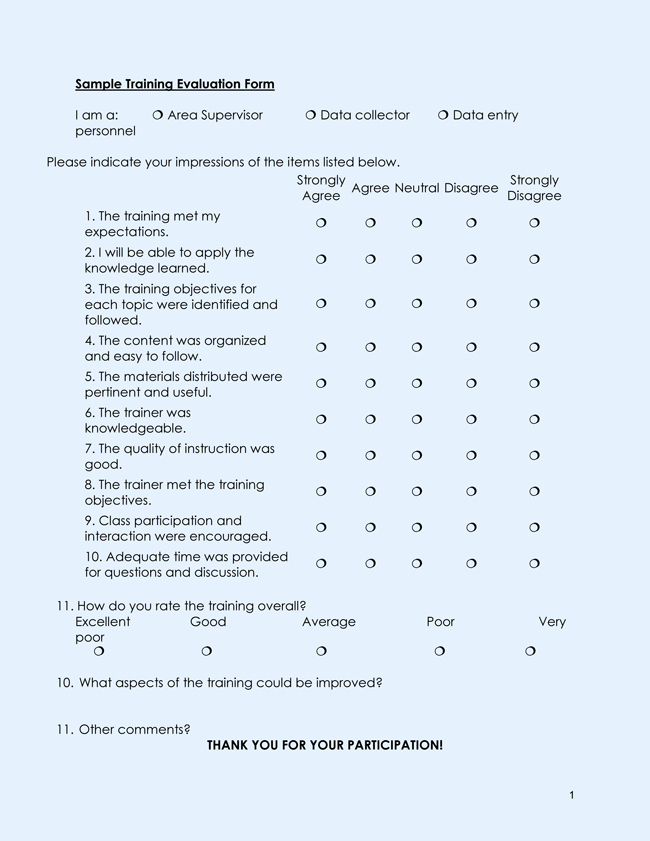 Training Evaluation form Template Inspirational Training Evaluation form Templates Evaluate the Progress