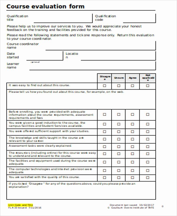 Training Evaluation form Template Lovely Sample Evaluation form In Word 12 Examples In Word