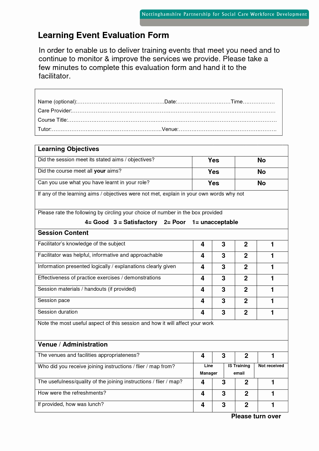 Training Evaluation form Template Luxury 4 Feedback form Template Outline Templates Trainer