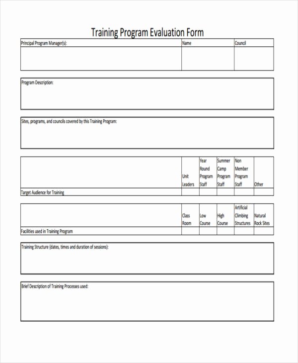 Training Evaluation form Template Luxury Free 26 Printable Training Evaluation forms In Pdf