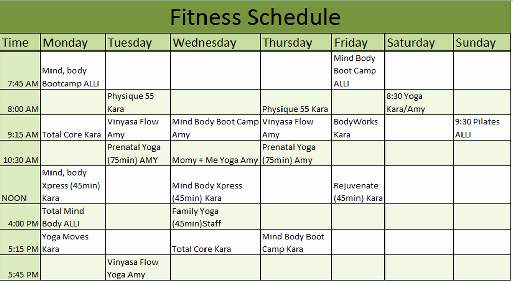 Training Schedule Template Excel Luxury 9 Free Fitness Schedule Templates In Ms Word and Ms Excel