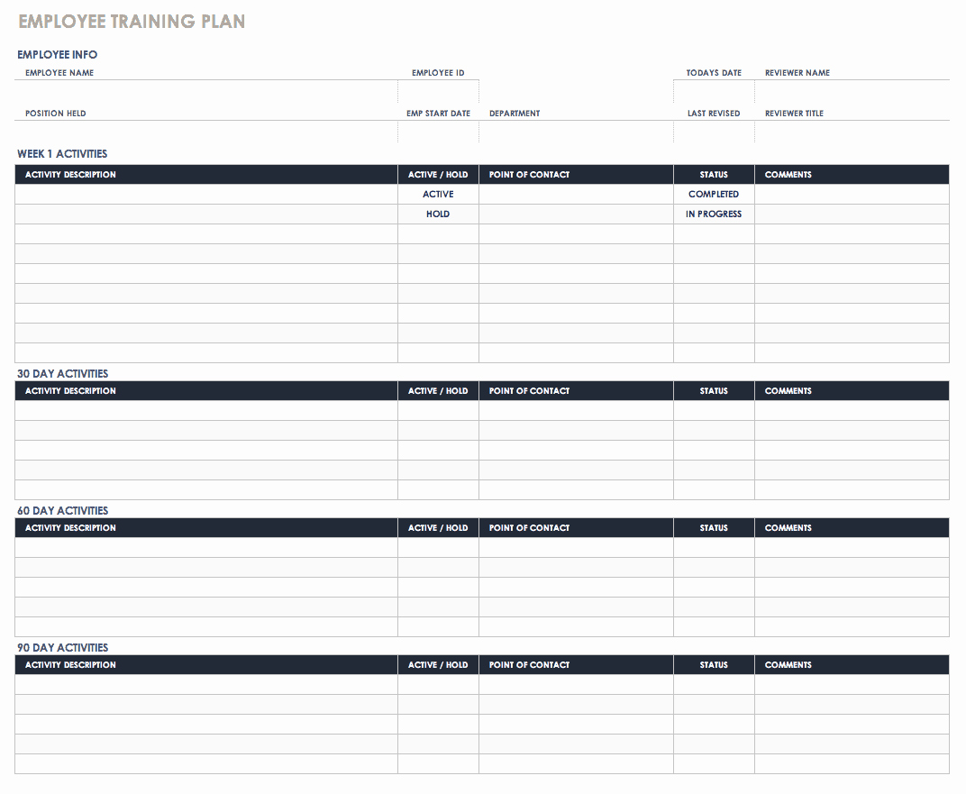 Training Schedule Template Excel New Free Human Resources Templates In Excel
