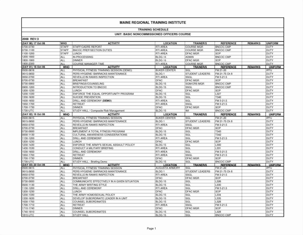 Training Schedule Template Excel Unique Employee Training Spreadsheet Template Google Spreadshee