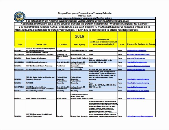 Training Schedule Template Excel Unique Free 21 Sample Training Calendar Templates In Google Docs