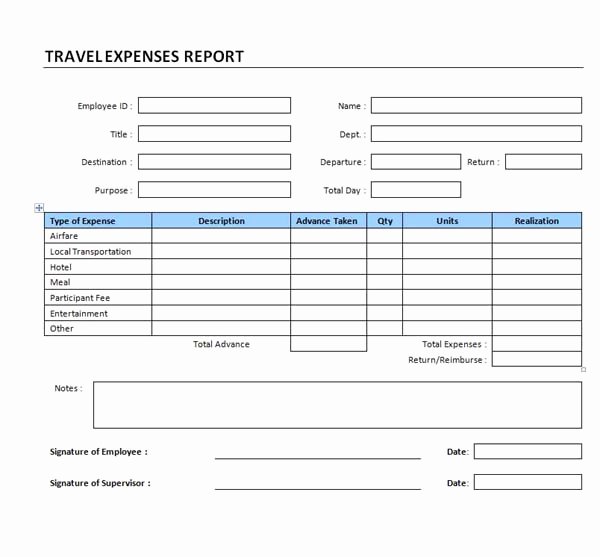Travel Expense form Template Awesome Travel Expenses Report Template Microsoft Word Templates