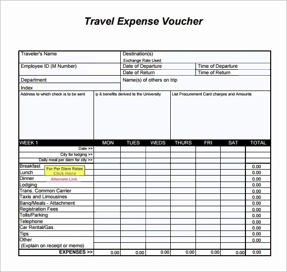 Travel Expense form Template Beautiful 8 Expense Voucher Templates to Download for Free