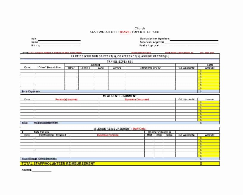 Travel Expense form Template Fresh 46 Travel Expense Report forms &amp; Templates Template Archive