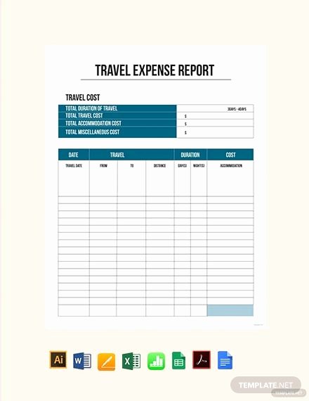 Travel Expense form Template Lovely Free Travel Expense Report Template Download 538 Reports