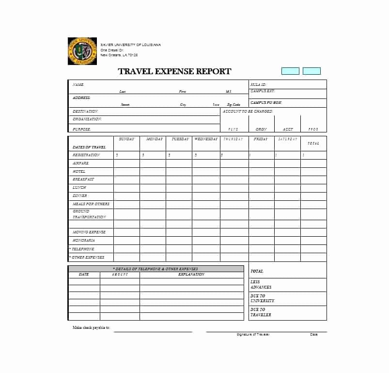 Travel Expense form Template Luxury 46 Travel Expense Report forms &amp; Templates Template Archive