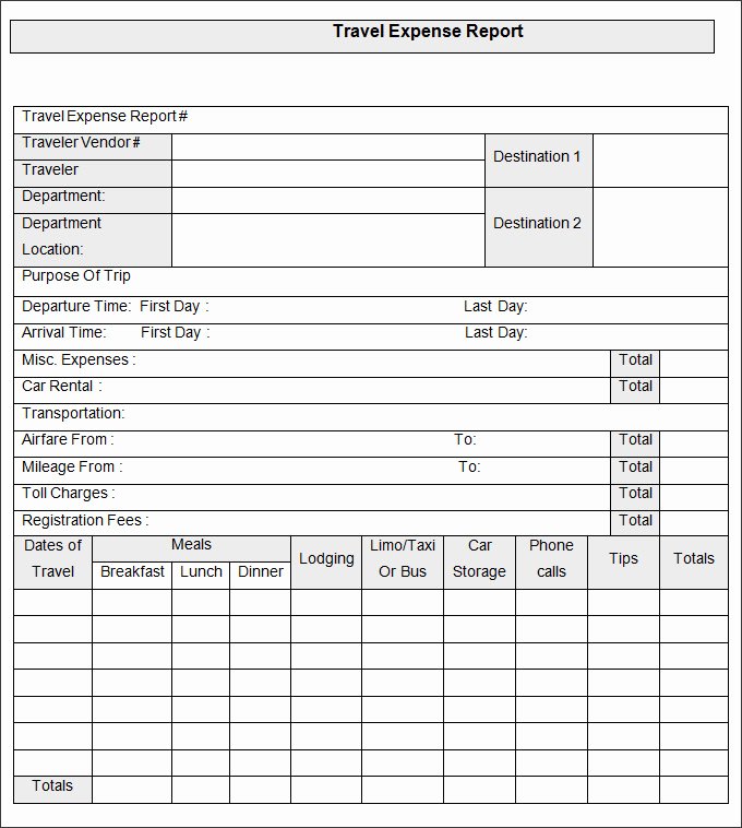 Travel Expense form Template Unique 31 Expense Report Templates Pdf Doc