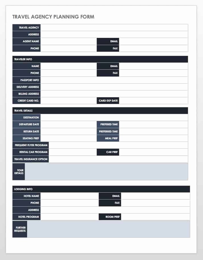 Travel Itinerary Planner Template Awesome Free Itinerary Templates