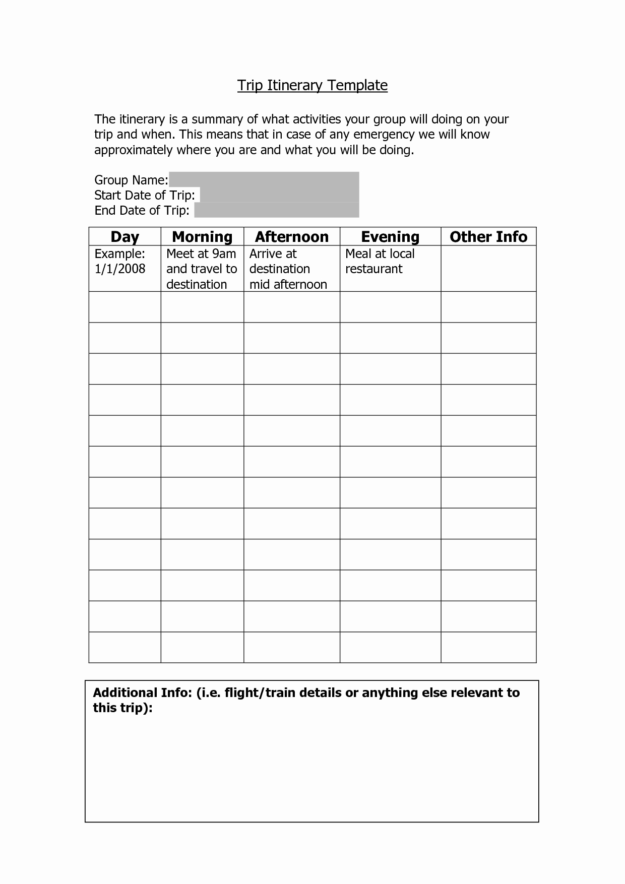 Travel Itinerary Planner Template Beautiful Vacation Itenerary Template Trip Itinerary Template