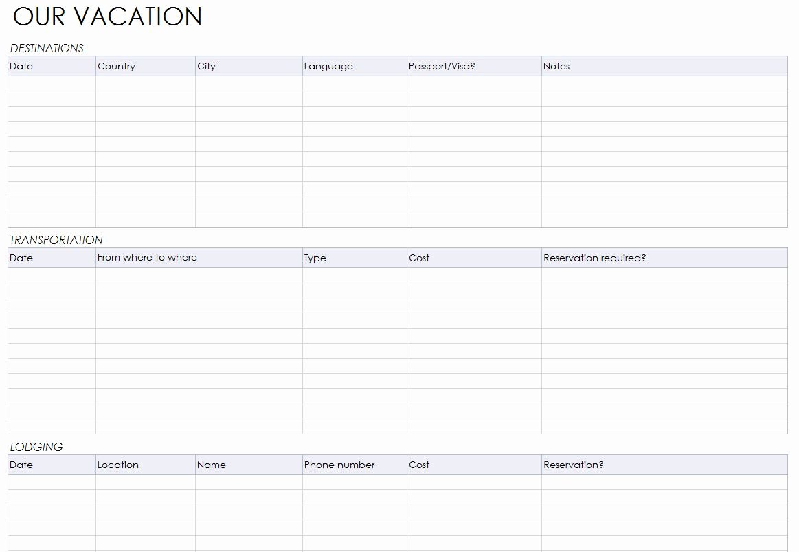 Travel Itinerary Planner Template Best Of Blank Itinerary Templates Word Excel Samples