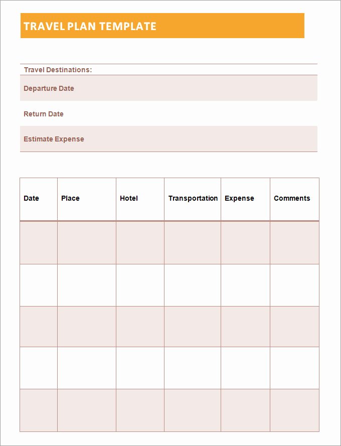 Travel Itinerary Planner Template Fresh Travel Itinerary Template