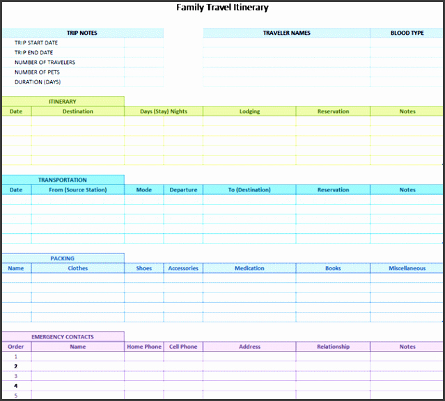 Travel Itinerary Planner Template Unique 8 Camping Trip Planner Template In Excel