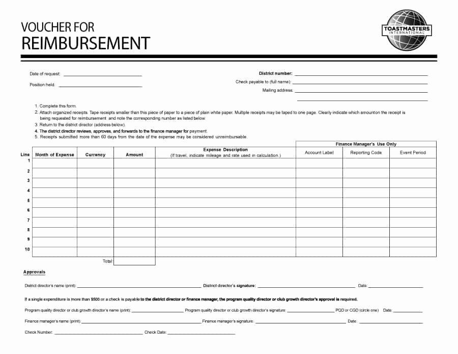 Travel Reimbursement form Template Beautiful Expense Reimbursement form Template