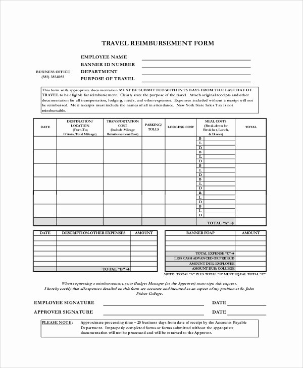 reimbursement form