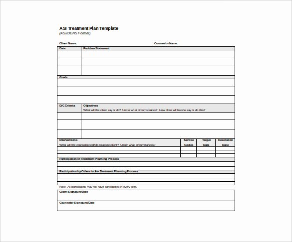 Treatment Plan Template Mental Health Awesome Psychotherapy Treatment Plan Template