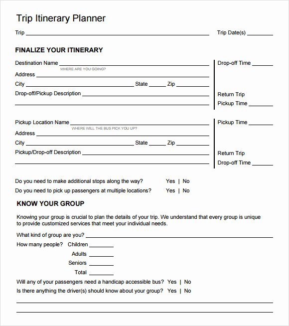 Trip Itinerary Planner Template Beautiful Free 6 Sample Trip Itinerary Templates In Pdf
