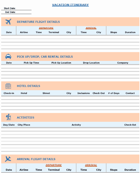 Trip Itinerary Planner Template Luxury 15 Free Travel Itinerary Templates Vacation &amp; Trip