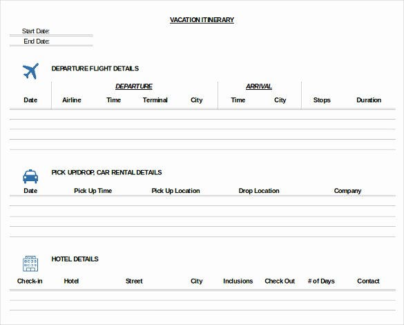 Trip Itinerary Planner Template Unique 26 Trip Itinerary Templates Pdf Doc Excel