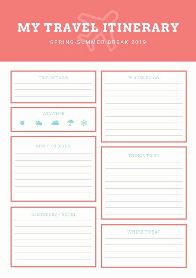 Trip Itinerary Planner Template Unique Blue orange Vintage Itinerary Planner Templates by Canva