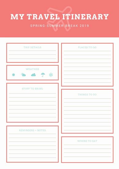 Trip Itinerary Planner Template Unique Blue orange Vintage Itinerary Planner Templates by Canva