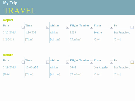 Trip Planner Template Excel Beautiful Trip Planner