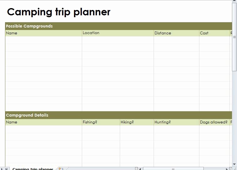 Trip Planner Template Excel Fresh Download Free Excel Road Trip Planner Template software