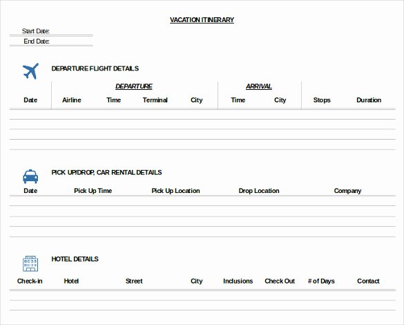 Trip Planner Template Excel New Vacation Trip Planner Template – Planner Template Free