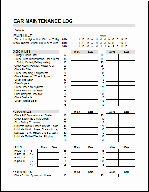 Truck Maintenance Schedule Template Best Of Car Maintenance Log