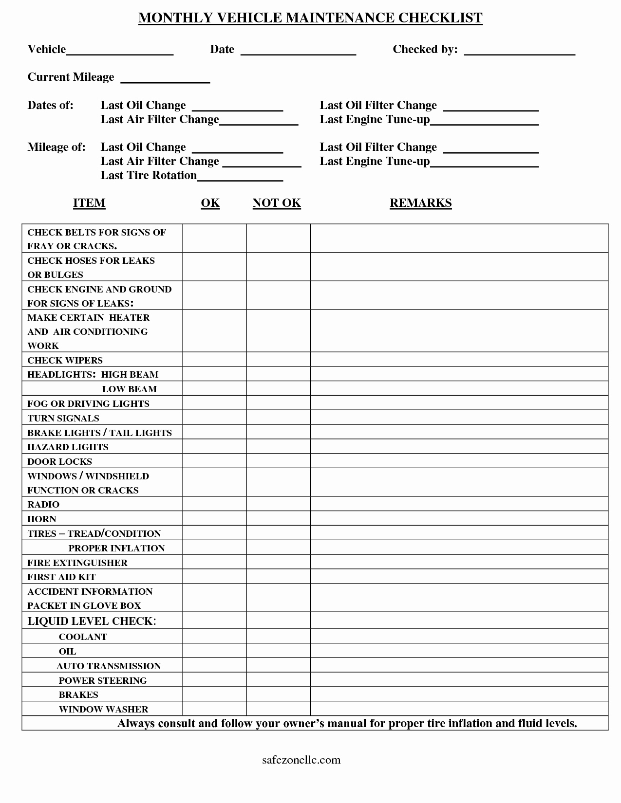 Truck Maintenance Schedule Template Elegant 15 Best Of Printable Worksheets for Microsoft Word