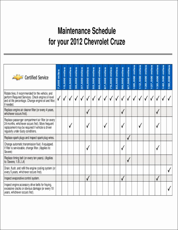 Truck Maintenance Schedule Template Fresh Free 10 Vehicle Maintenance Schedule &amp; Templates In Word