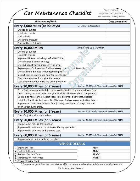 Truck Maintenance Schedule Template Lovely Contoh Check Sheet Maintenance Contohisme