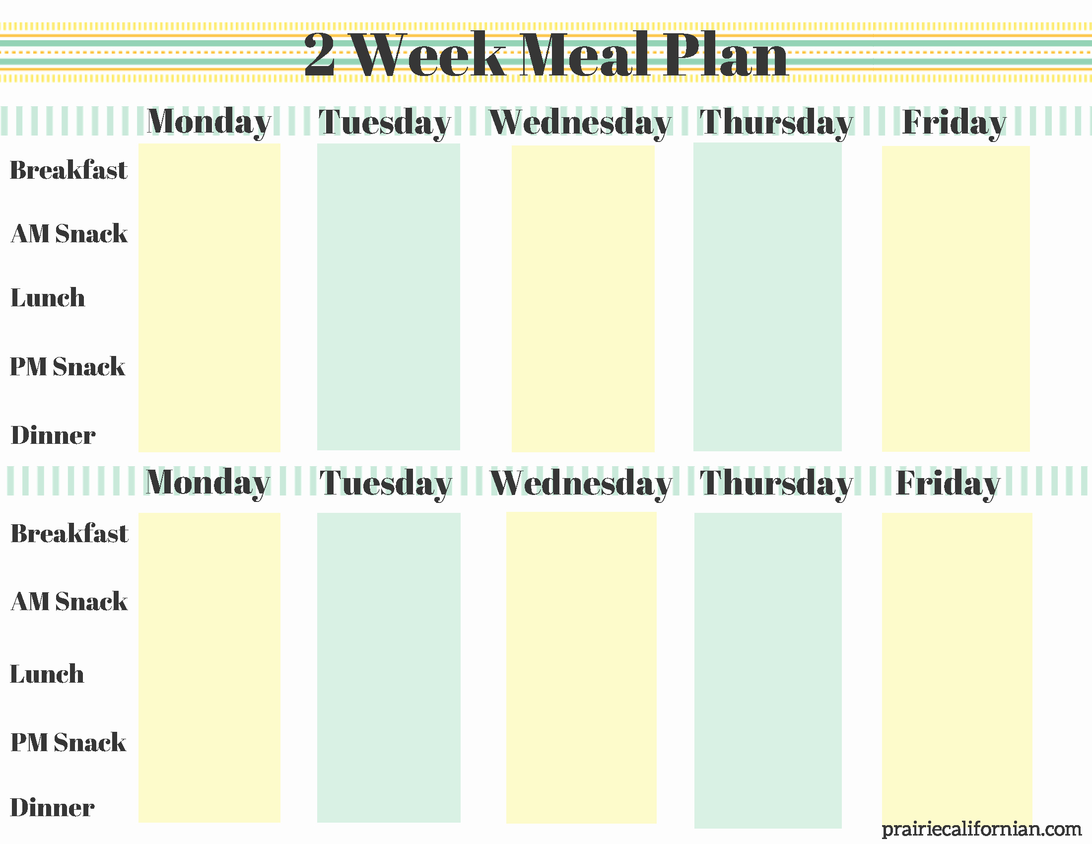 Two Week Meal Planner Template Awesome A New Year Of Fitness &amp; Healthy Eating