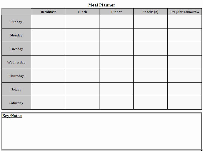 Two Week Meal Planner Template Awesome Meal Planner Template