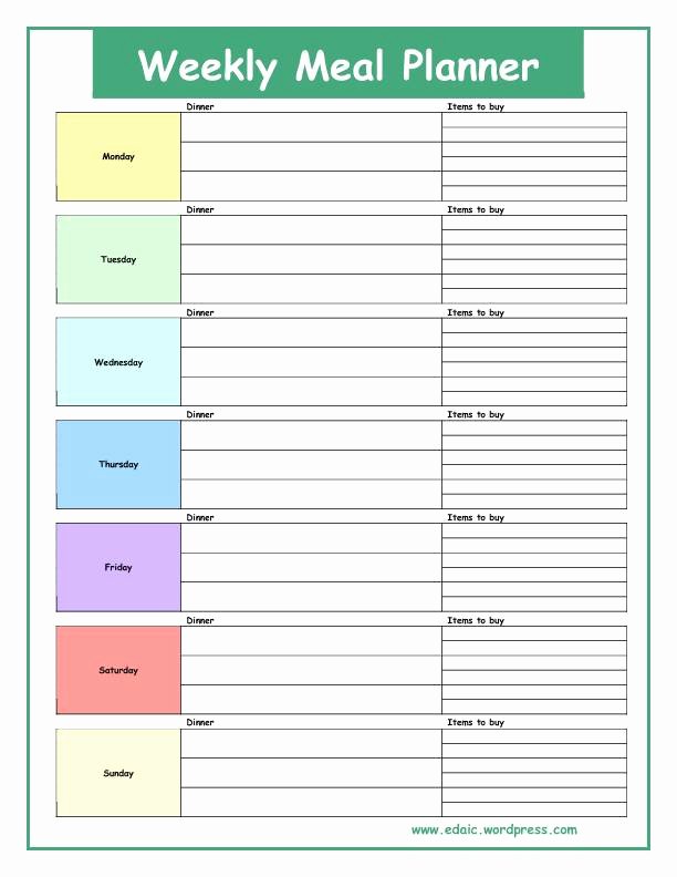 Two Week Meal Planner Template Fresh Template