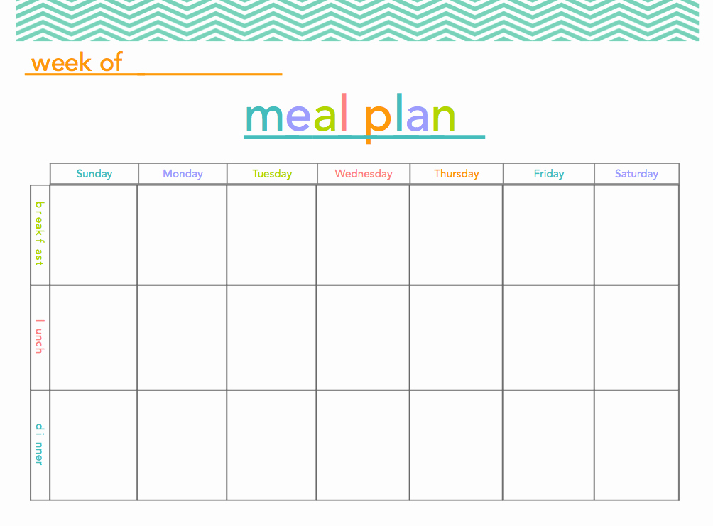 Two Week Meal Planner Template Luxury Free Meal Plan Printable