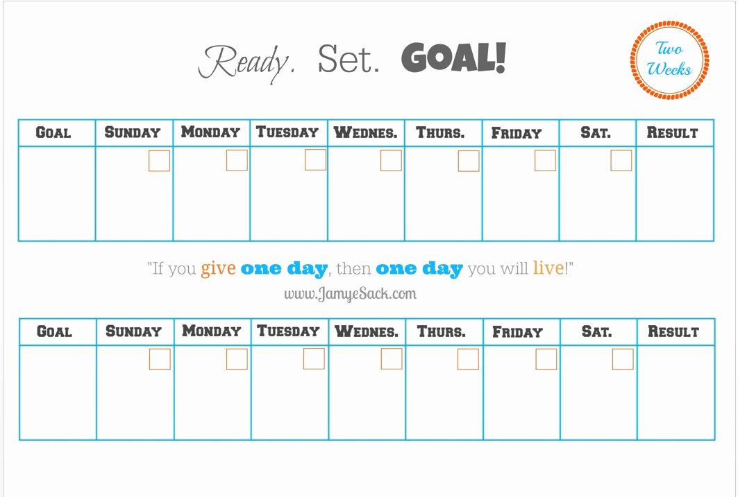 Two Week Schedule Template Awesome [free Printable] Two Week Goal Calendar – Jamye Sack