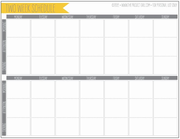 Two Week Schedule Template Awesome Printable Two Week Planner Perfect for Helping with Work