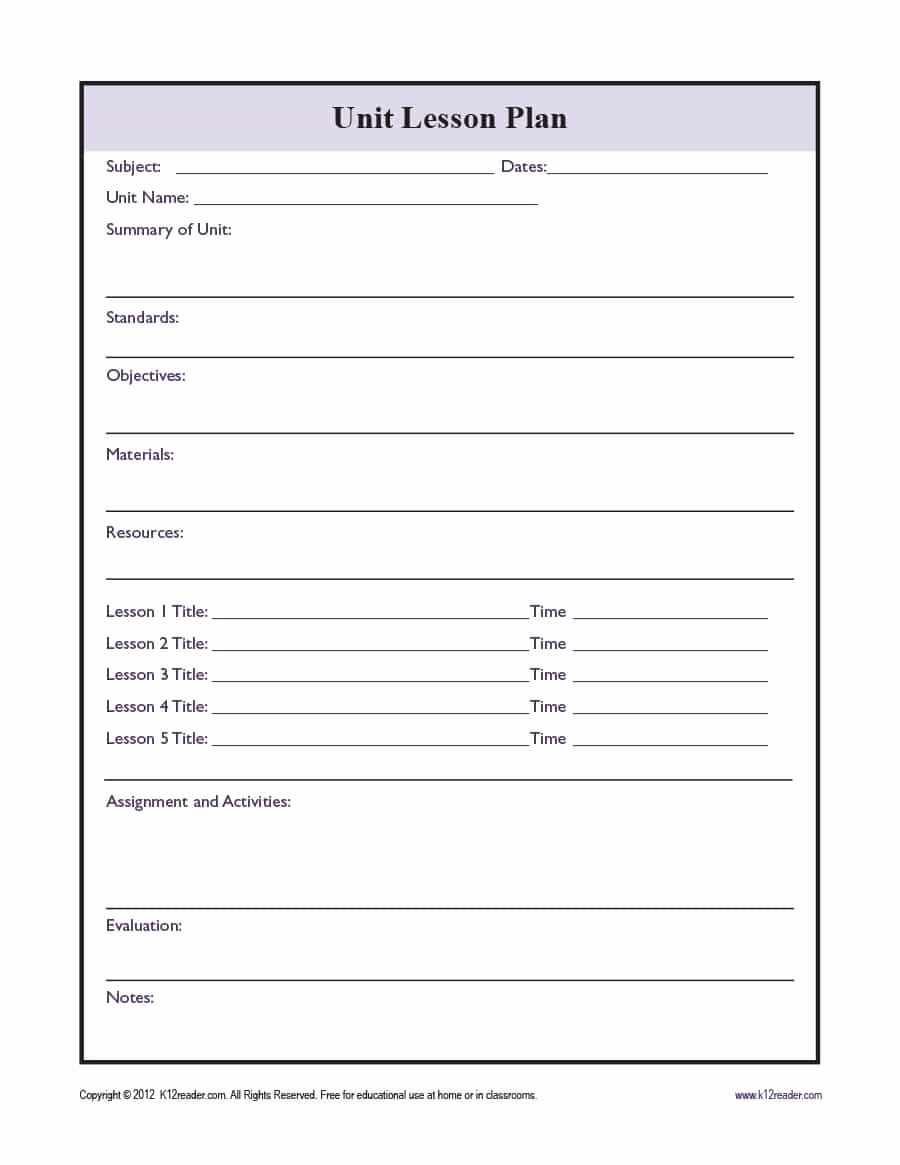 Unit Lesson Plans Template New 39 Best Unit Plan Templates [word Pdf] Template Lab