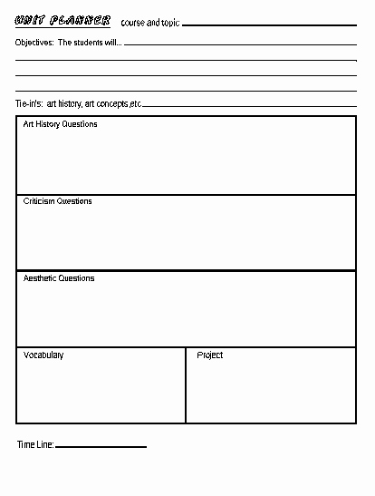 Unit Lesson Plans Template New Image Result for Dbae Lesson Plan format