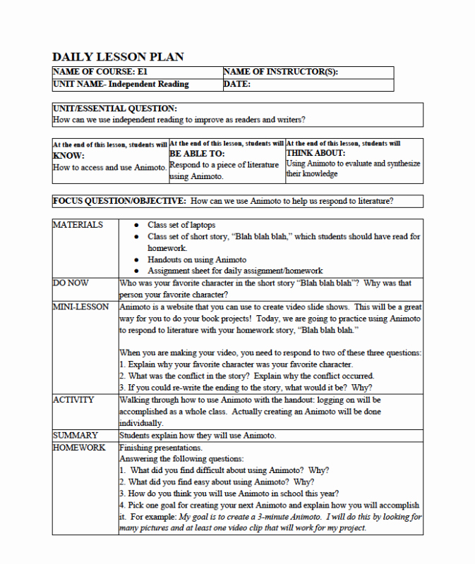 lesson plan format 4999