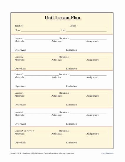 Unit Planner Template for Teachers Lovely Detailed Unit Lesson Plan Template Secondary